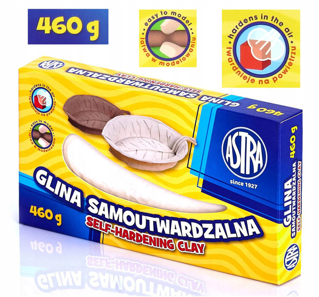GLINA SAMOUTWARDZALNA 460g Biała ASTRA Plastyczna Do Form Rzeźbiarskich x5