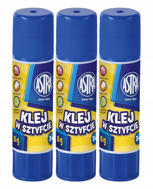 Zestaw 4 klei w sztyfcie 8g ASTRA