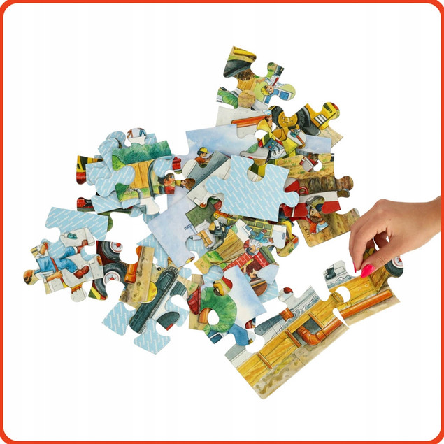 Puzzle MAXI 40 Układanka Auta PLAC BUDOWY Koparka Spychacz 4+ Castorland