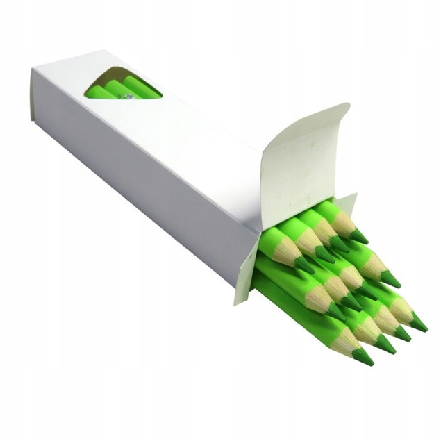 Kredki Trójkątne Grube JASNOZIELONE op. 12 Sztuk Bambino