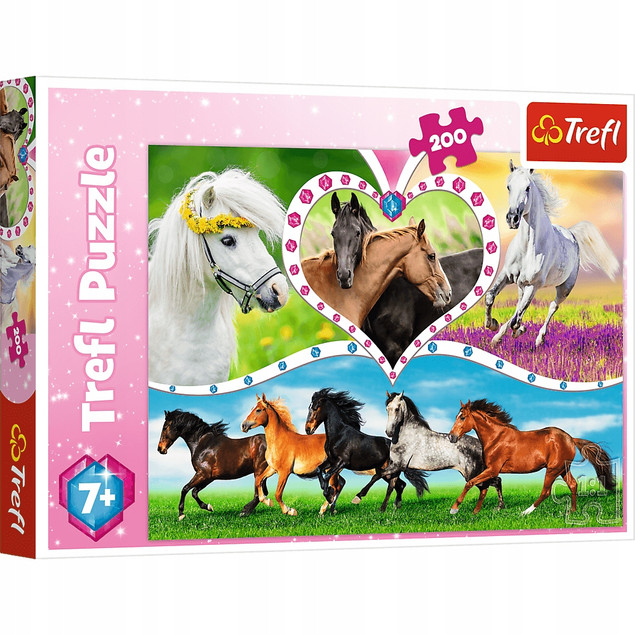 Puzzle 200 Układanka Zwierzęta KONIE Piękne Koniki Koń Rumak Klacz 7+ Trefl