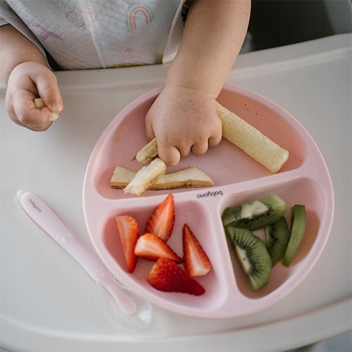 BABYONO Silikonowy Talerzyk z Przyssawką RÓŻOWY Dla Dzieci 1482/02