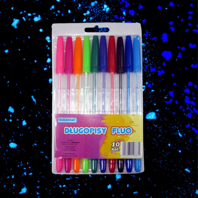 Długopisy Fluorescencyjne Zestaw 10 Kolorów SCHEMAT Szkolne