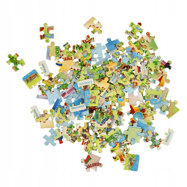 Puzzle 100 Układanka MAPA POLSKI Dla Dzieci 28 Puzzli z Miastami 6+ Castor
