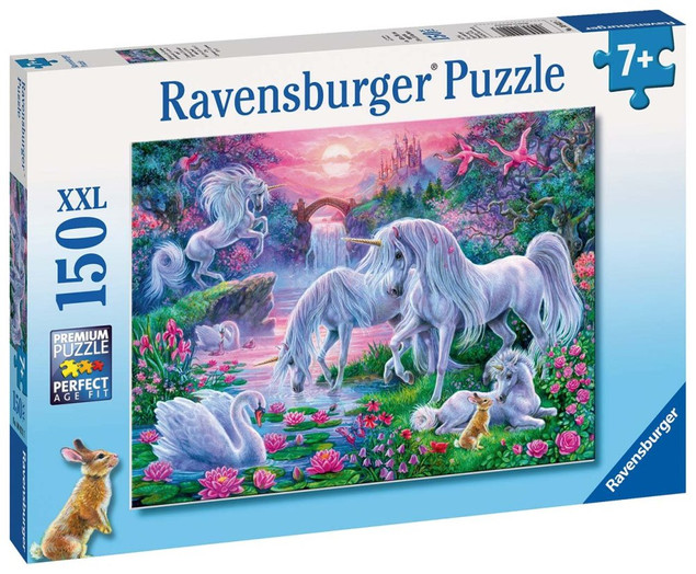 Puzzle Ravensburger 150 elementów Jednorożec o zachodzie słońca