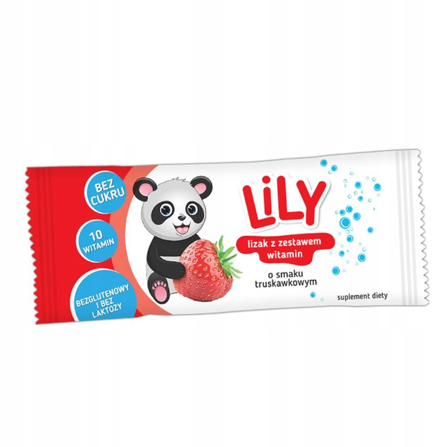 Lizak Lily zestaw witamin truskawkowy 8 g