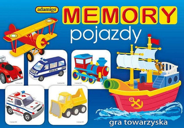 Adamigo Memory Pojazdy Gra Pamięciowa dla Dzieci 3+