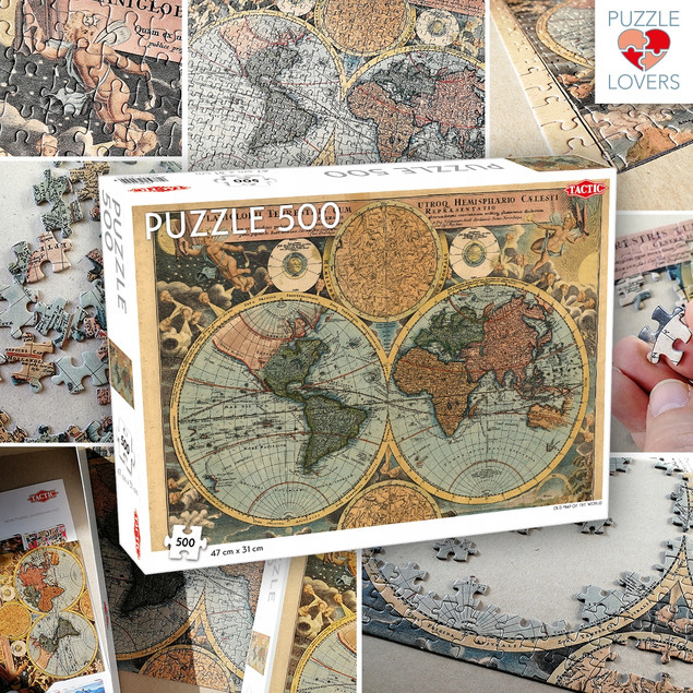 Tactic Puzzle 500 Stara Mapa Świata Fińskie 47x31cm dla 8+