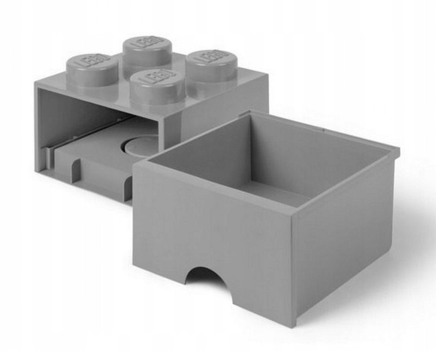 Pojemnik LEGO Brick 4 Szary z Szufladą na Klocki 40051740