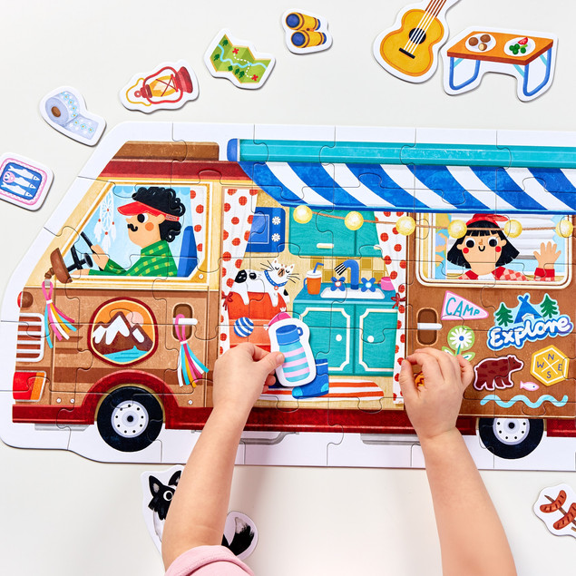 CzuCzu Moto puzzle Kamper 40 el. Edukacyjne Dzieci 3+ 4+