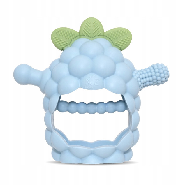 Gryzak RaZbaby GRIP Błękitny 3m+ | 100% Silikon na Ząbkowanie