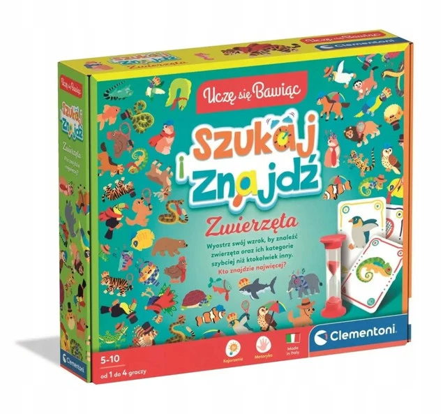 Gra planszowa Szukaj i Znajdź Zwierzęta Clementoni