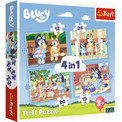 Trefl Puzzle 4w1 Bluey i jej świat – Zestaw Układanek dla Dzieci 4+