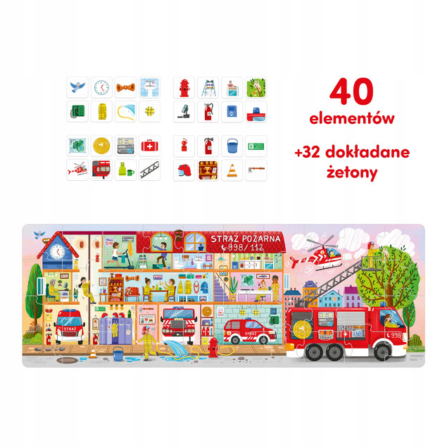 CZUCZU Puzzle Edukacyjne Tak działa Straż Pożarna 40 el. Wiek 3+ + Plakat
