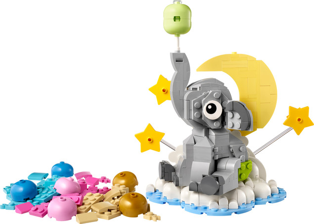 LEGO Iconic 40814 Słoniątko na Niebie – Prezent dla Rodziców i na Baby Shower