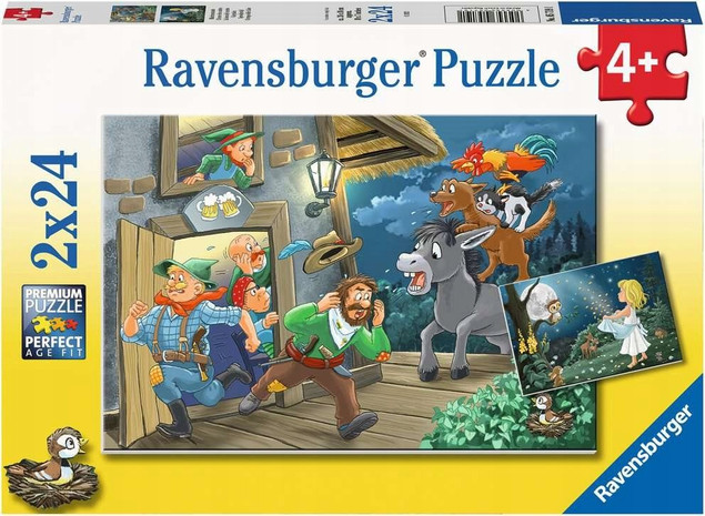 Puzzle Ravensburger 2 elementów Puzzle RAVENSBURGER Bajki 2x24 elementy