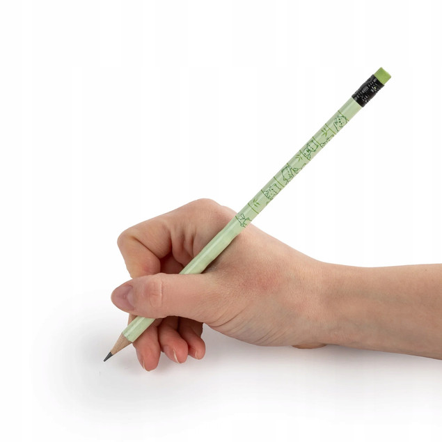Ołówek HB bambusowy z gumką – miś panda, miś, kotki