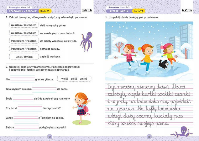 Karty pracy z gramatyki klas 2-3 – Greg