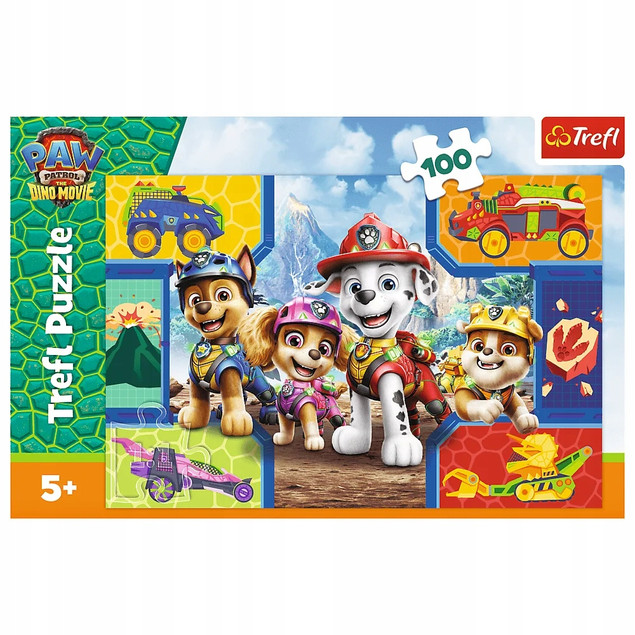 Puzzle Trefl 100 elementów Puzzle Psi Patrol 100 el. Psiaki i dinozaury