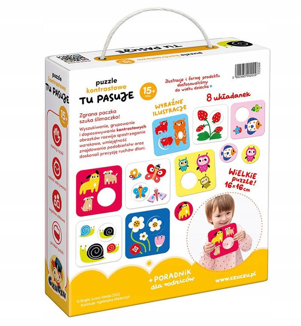 Puzzle kontrastowe 15m+ Tu pasuje - CzuCzu