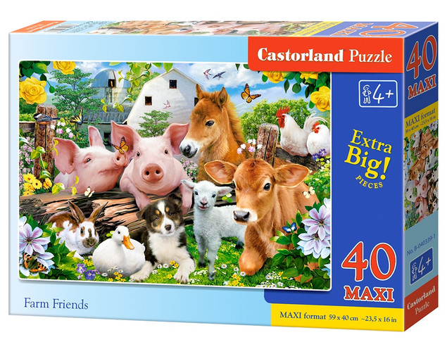 Puzzle Maxi 40 Układanka Farma ZWIERZĘTA Zwierzaki Wieś Koń 4+ Castor