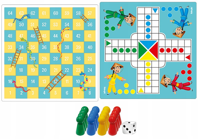 Gra planszowa Węże i Drabiny Chińczyk Kukuryku Rodzinna 5+ Kukuryku