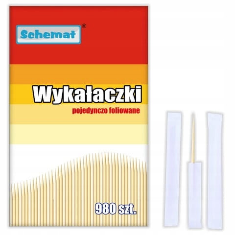 WYKAŁACZKI PATYCZKI DREWNIANE POJEDYNCZO PAKOWANE DO PRZEKĄSEK