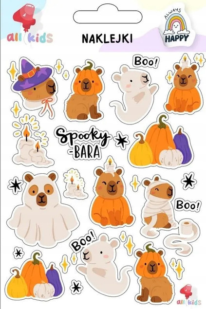 Naklejki dla dzieci Kapibara Halloween. All4Kids