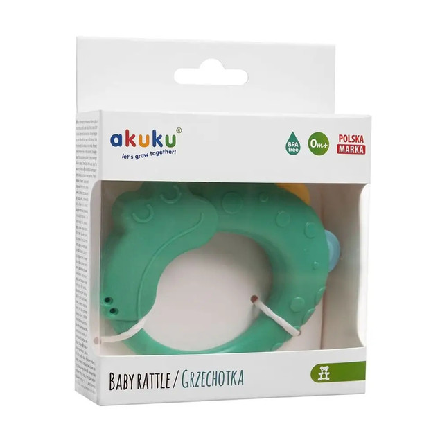 AKUKU Silikonowa Grzechotka KROKODYL Dla Niemowląt A0539