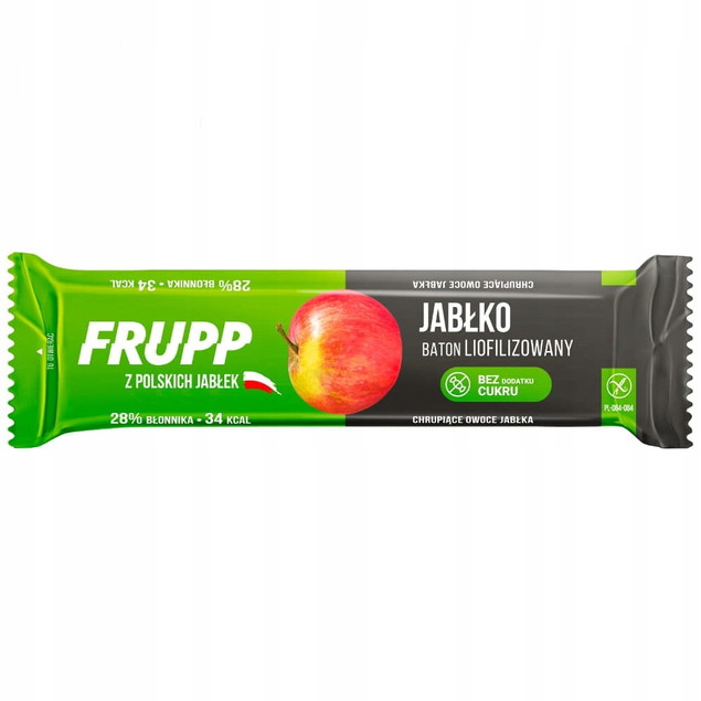 Frupp BATON Liofilizowany JABŁKO Bezglutenowy Przekąska owocowa BEZ CUKRU