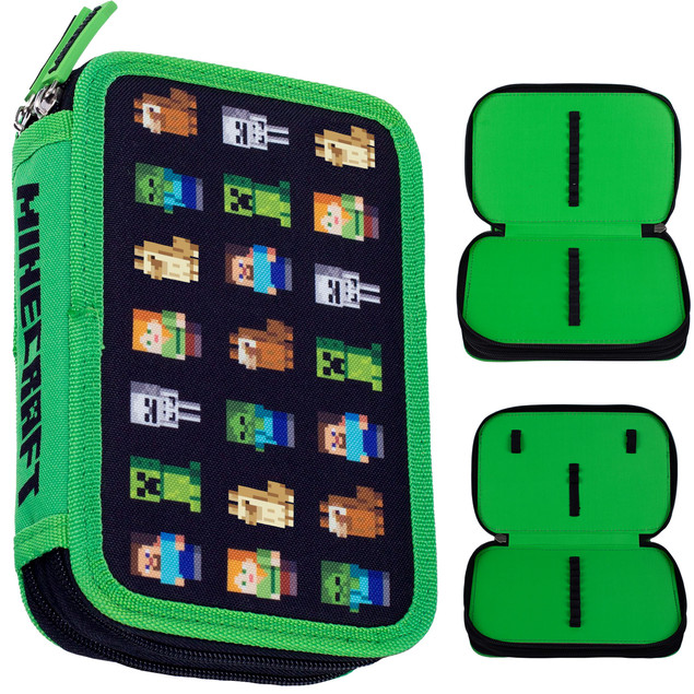 Piórnik poj. bez wyp. 2 klapki Minecraft ASTRA