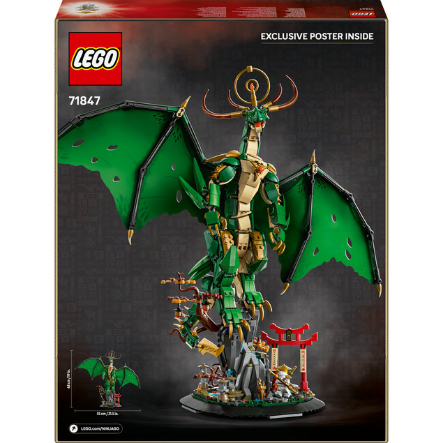 LEGO NINJAGO 71847 Smok Strażniczy – Kolekcjonerski Model Mistrza Wu