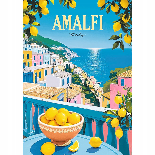 Trefl Puzzle 1000 el. Premium Plus Vintage Poster Amalfi, Włochy AI