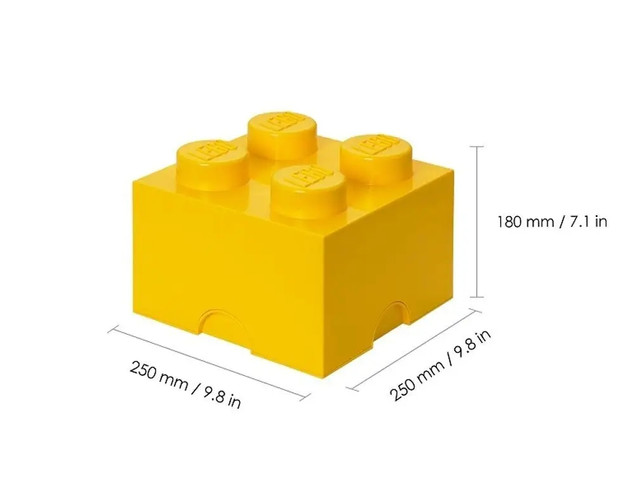 Pojemnik LEGO Klocek 4 Żółty 40031732 – Duży Organizer na Klocki i Zabawki