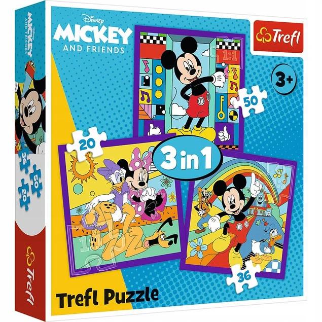 Puzzle 3w1 Myszka Miki i Jego Wesoła Ekipa Trefl dla dzieci