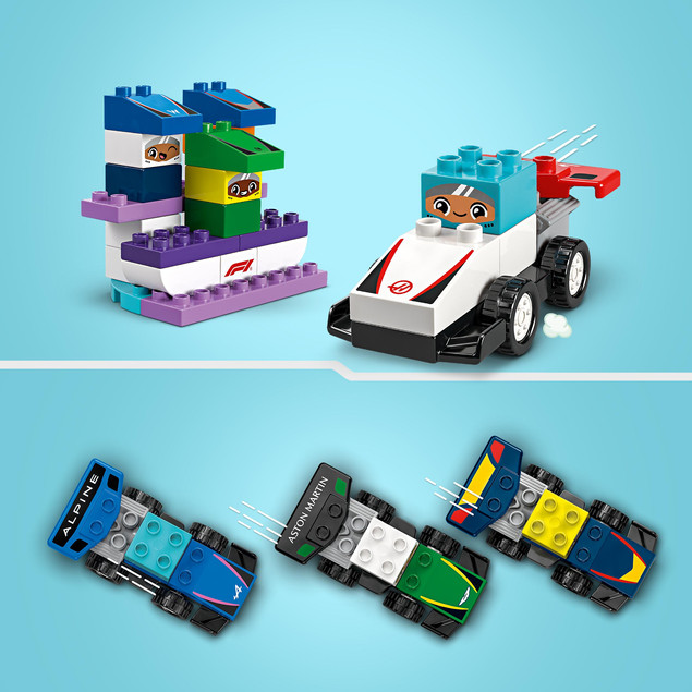 LEGO DUPLO Bolidy i Kierowcy F1 10445 Zestaw Wyścigowy dla Maluchów