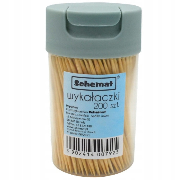 Wykałaczki Schemat 6,5 cm 200 szt. drewniane