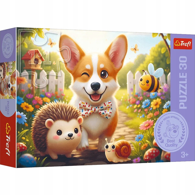 Puzzle Trefl 30 el. Dzień z Corgim - Urocze Zwierzęta