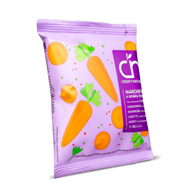 Chipsy Crispy Natural suszone plastry marchew o smaku tajskim 18 g