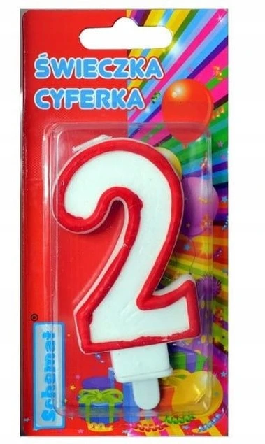 Świeczka Cyfra Urodzinowa od 0 do 9 - przykładowa