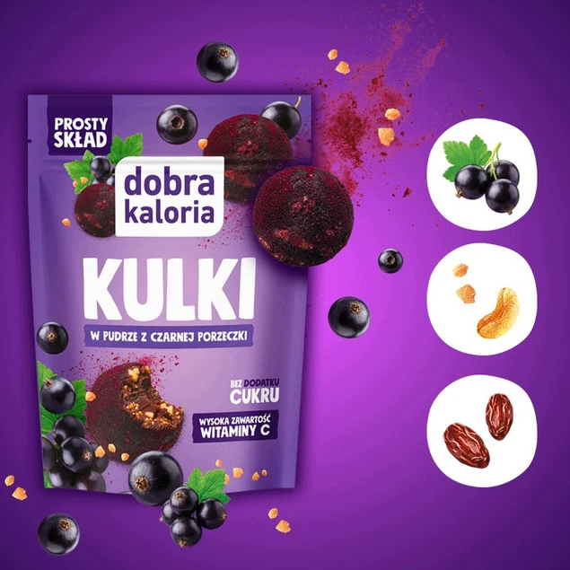 Kulki w pudrze Dobra Kaloria z czarnej porzeczki 65 g_2