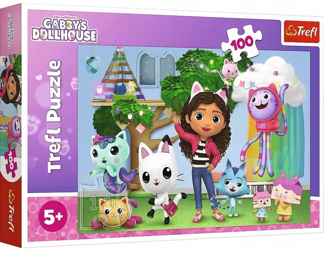 Puzzle 100 Układanka Koci Domek Gabi Gabbys DollHouse Kotki Kot 5+ Trefl