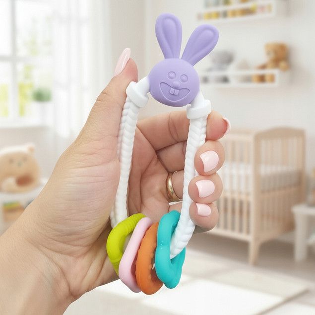 BOCIOLAND Gryzak dla Niemowląt SILIKONOWY Sensoryczne Zabawki Montessori