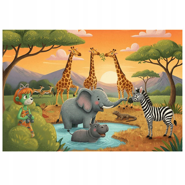 Puzzle Trefl 100 elementów INSPIRED BY NATURE WESOŁA FERAJNA Zwierzęta Leśne