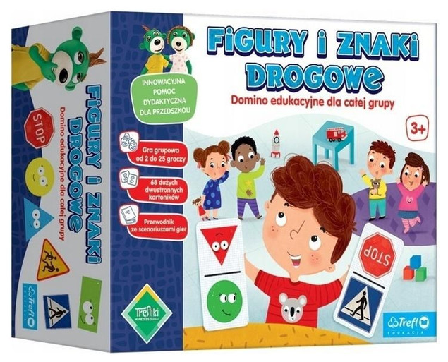 Trefl Domino edukacyjne: figury i znaki drogowe Dla grup 93328