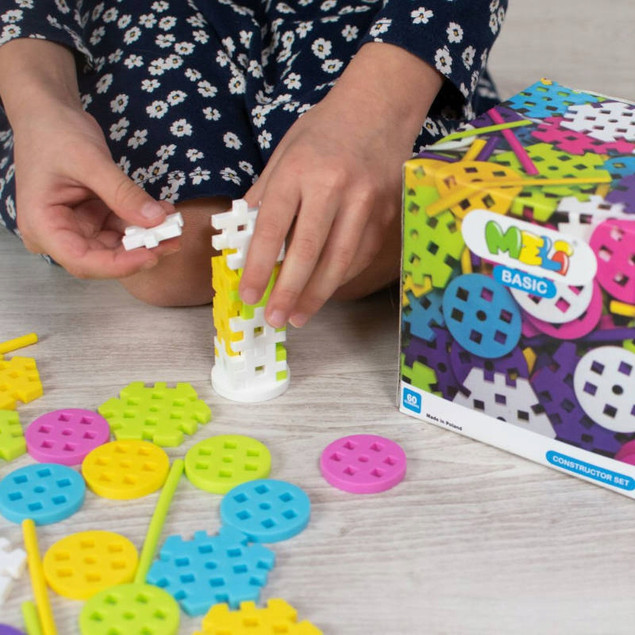 Klocki Meli Basic Constructor Pink 60 el. dla Dziewczynek