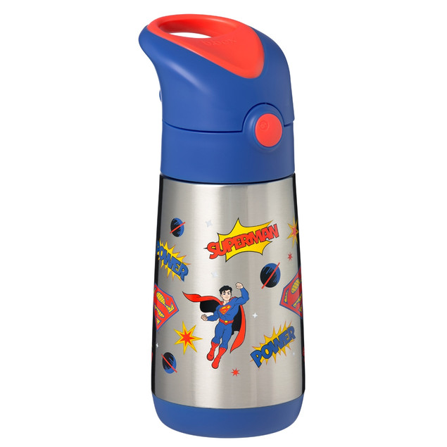 B.box Termos butelka do picia ze słomką 350 ml Superman - Stal Nierdzewna dla Dzieci