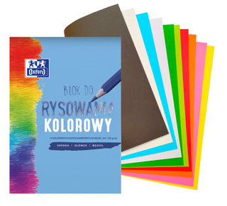 Blok Rysunkowy KOLOROWY A4 10 Arkuszy 100g Barwiony W Masie Oxford