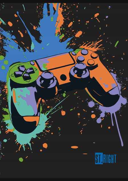 Zestaw 4 zeszytów A4 w trzy linie (kolorowe) 32 kartki ST.RIGHT GAME ZONE (70g)