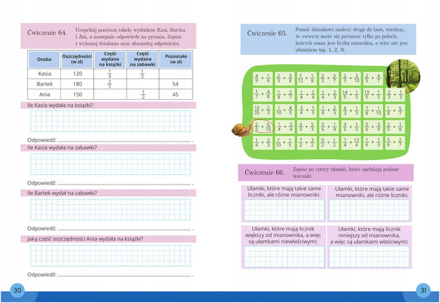 Mądry Uczeń MATEMATYKA Klasa 4-6 UŁAMKI Emilia Figacz 9+ SBM